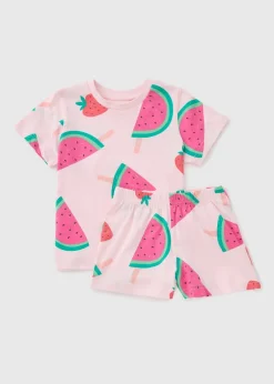 Girls Pink Watermelon Pyjama Set (1-13yrs)