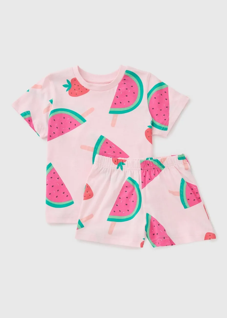 Girls Pink Watermelon Pyjama Set (1-13yrs)