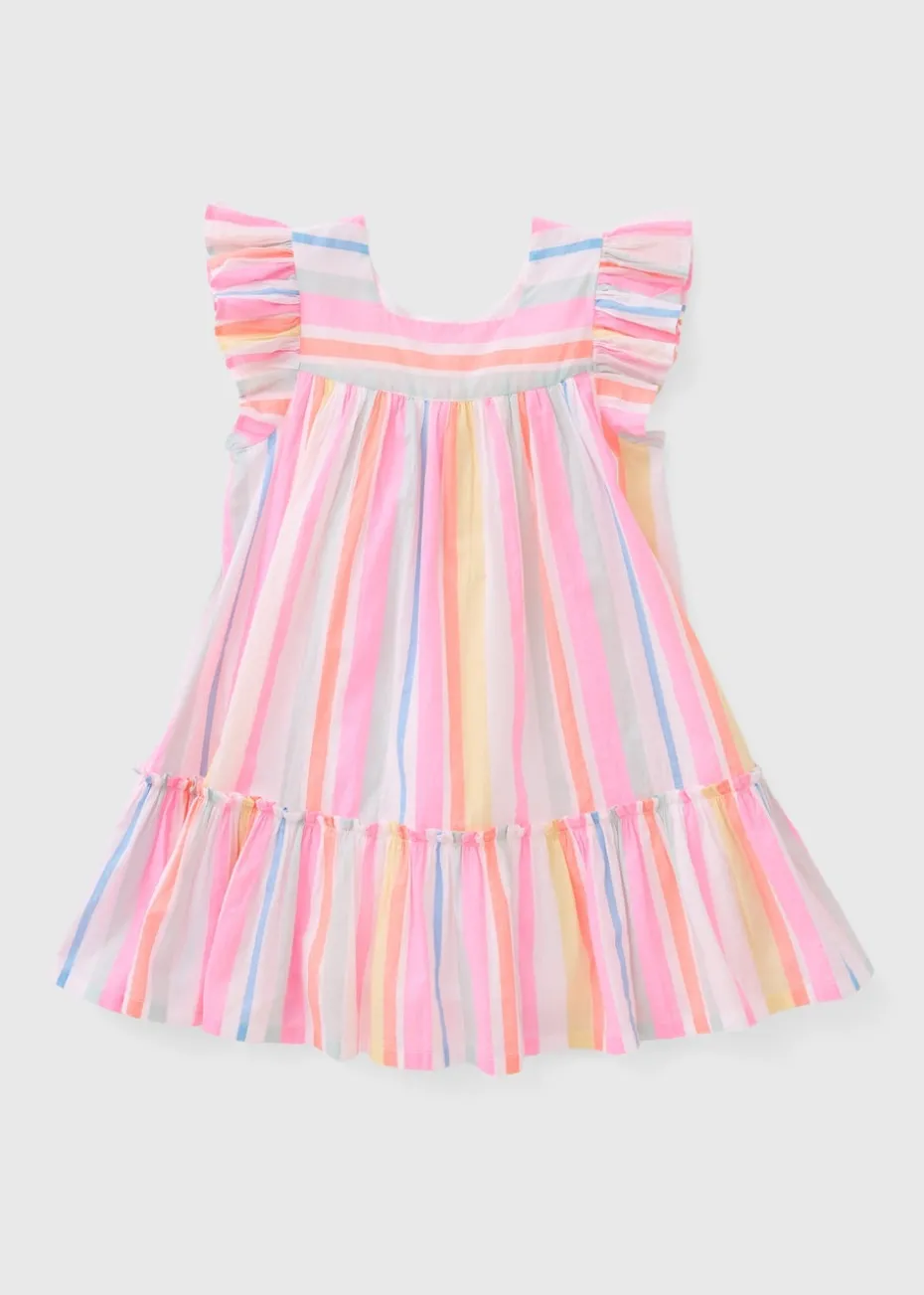 Girls Striped Joyful Dress (1-7yrs)