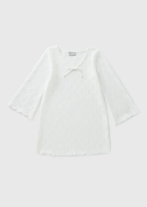 Girls White Lace Beach Cover Up (7-15yrs)