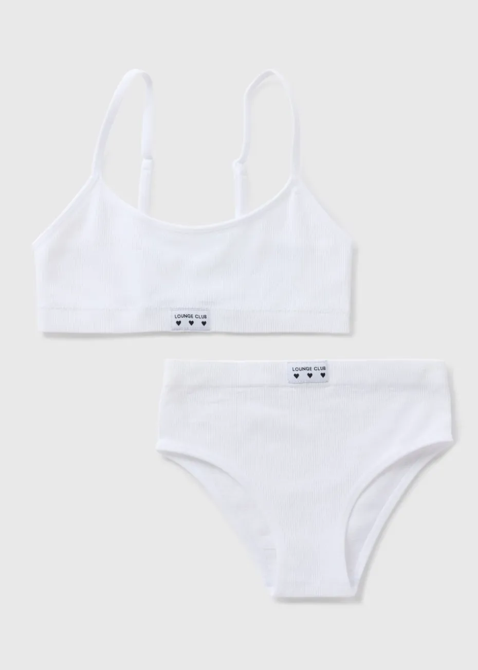 Girls White Seamless Top & Knickers Set (6-13yrs)