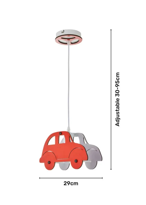 Glow Car Ceiling Light Red (30-95cm x 29cm)