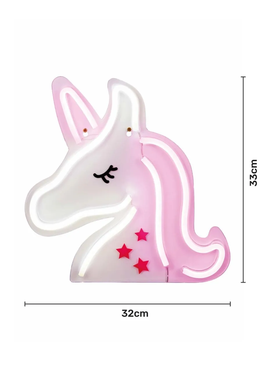 Glow Unicorn Neon Wall Light (33cm x 32cm)