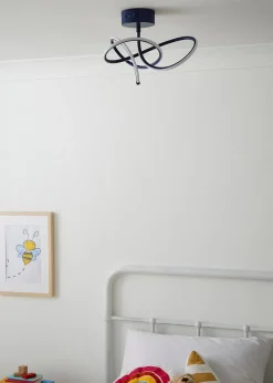 Glow Whirly Integrated LED Ceiling Light Blue (19cm x 38cm)