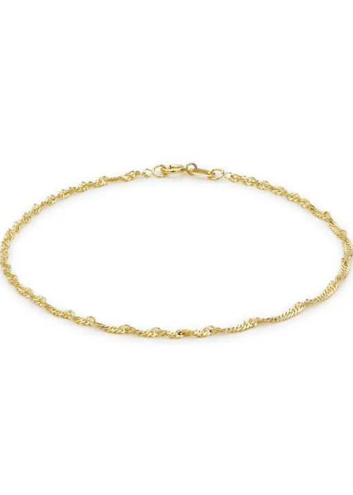 Golden Moments 9ct Yellow Gold Diamond Cut 30 Twist Curb Bracelet