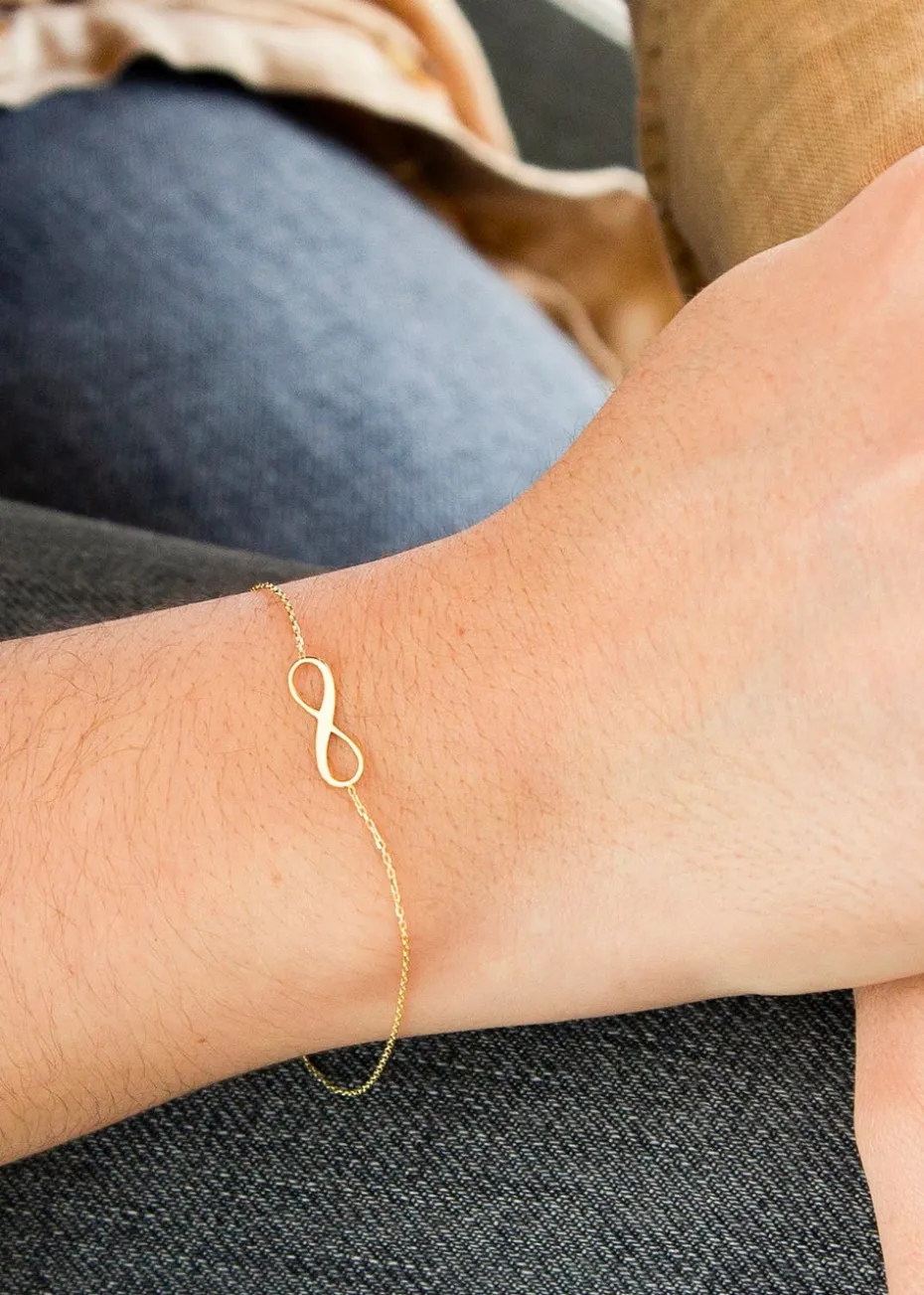 Golden Moments 9ct Yellow Gold 15.5mm x 5mm 'Infinity' Adjustable Bracelet