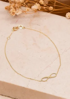 Golden Moments 9ct Yellow Gold 15.5mm x 5mm 'Infinity' Adjustable Bracelet