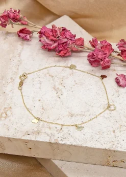 Golden Moments 9ct Yellow Gold Dangly Hearts Bracelet