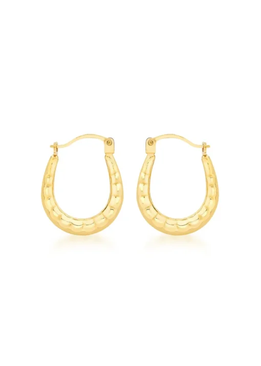 Golden Moments 9ct Yellow Gold Mini Patterned Hoops