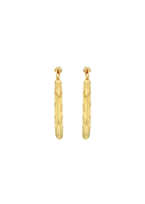 Golden Moments 9ct Yellow Gold Satin and Polished Mini Hoops