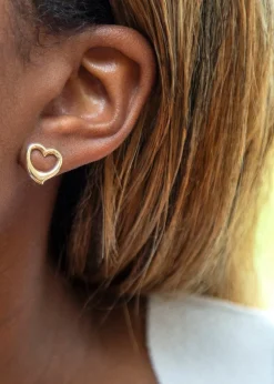 Golden Moments 9ct Yellow Gold Open Heart Studs