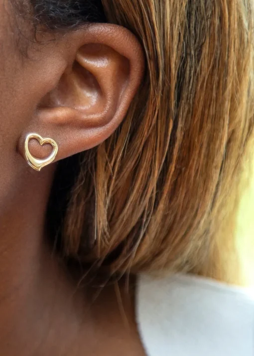Golden Moments 9ct Yellow Gold Open Heart Studs