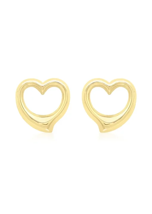 Golden Moments 9ct Yellow Gold Open Heart Studs