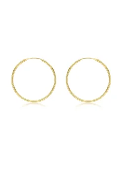 Golden Moments 9ct Yellow Gold Plain Sleeper Hoop Earrings