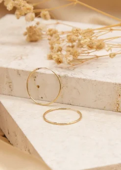 Golden Moments 9ct Yellow Gold Plain Sleeper Hoop Earrings