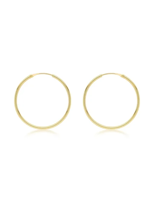 Golden Moments 9ct Yellow Gold Plain Sleeper Hoop Earrings