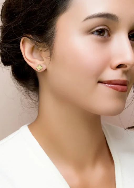 Golden Moments 9ct Yellow Gold Rainbow Petal Stud Earrings