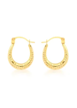 Golden Moments 9ct Yellow Gold Patterned Mini Hoops