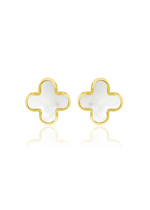 Golden Moments 9ct Yellow Gold Mother of Pearl Petal Studs