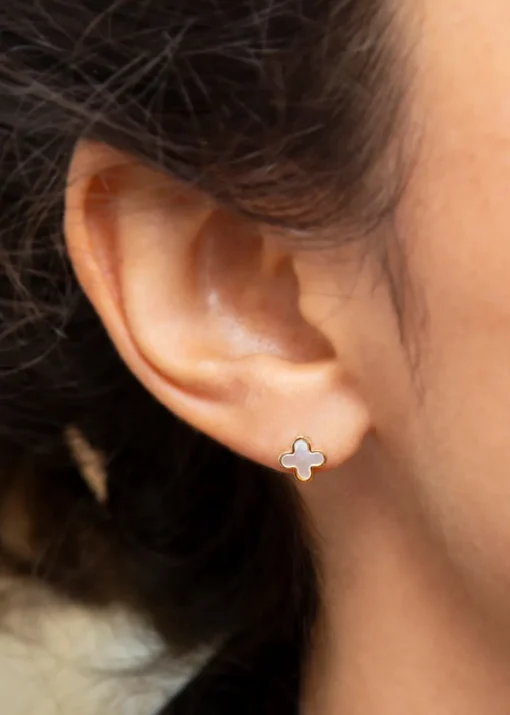 Golden Moments 9ct Yellow Gold Mother of Pearl Petal Studs