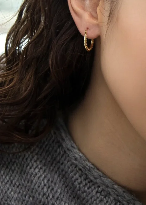 Golden Moments 9ct Yellow Gold Patterned Creole Earrings