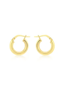 Golden Moments 9ct Yellow Gold  Green Clover Petals Drop Stud Earrings