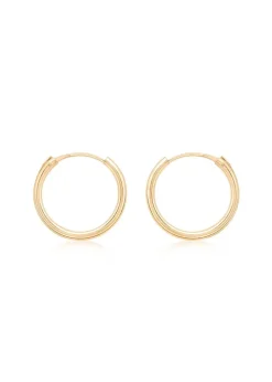 Golden Moments 9ct Yellow Gold Round-Tube Polished Sleeper Hoop Earrings