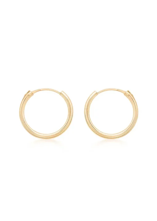 Golden Moments 9ct Yellow Gold Round-Tube Polished Sleeper Hoop Earrings