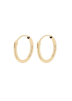 Golden Moments 9ct Yellow Gold Round-Tube Polished Sleeper Hoop Earrings