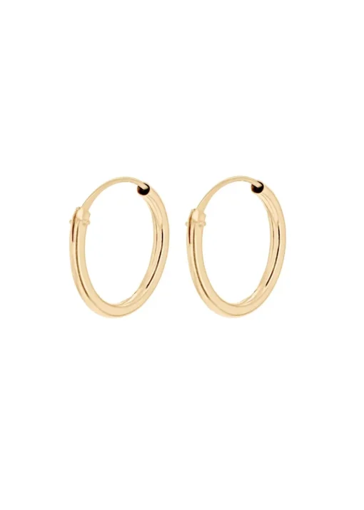 Golden Moments 9ct Yellow Gold Round-Tube Polished Sleeper Hoop Earrings