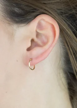 Golden Moments 9ct Yellow Gold Round-Tube Polished Sleeper Hoop Earrings