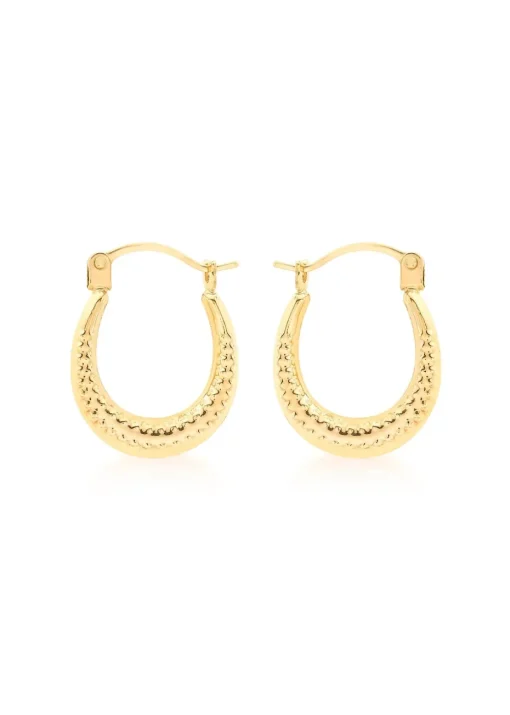 Golden Moments 9ct Yellow Gold Mini Patterned Hoops