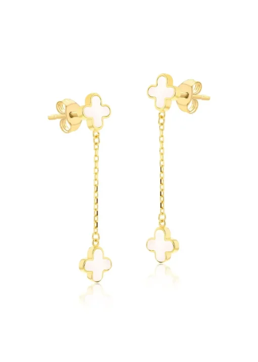 Golden Moments 9ct Yellow Gold CZ Half-Pave Set Heart Stud Earrings
