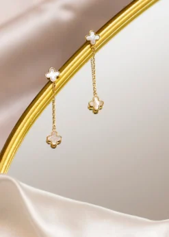 Golden Moments 9ct Yellow Gold CZ Half-Pave Set Heart Stud Earrings