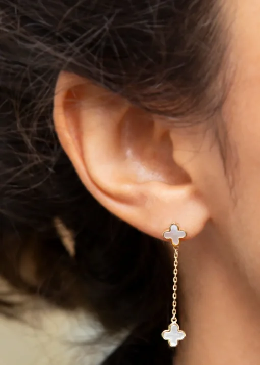 Golden Moments 9ct Yellow Gold CZ Half-Pave Set Heart Stud Earrings