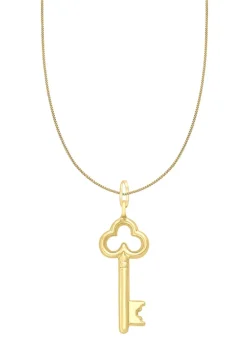 Golden Moments 9ct Yellow Gold Key Charm Necklace