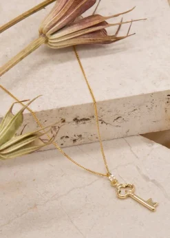 Golden Moments 9ct Yellow Gold Key Charm Necklace