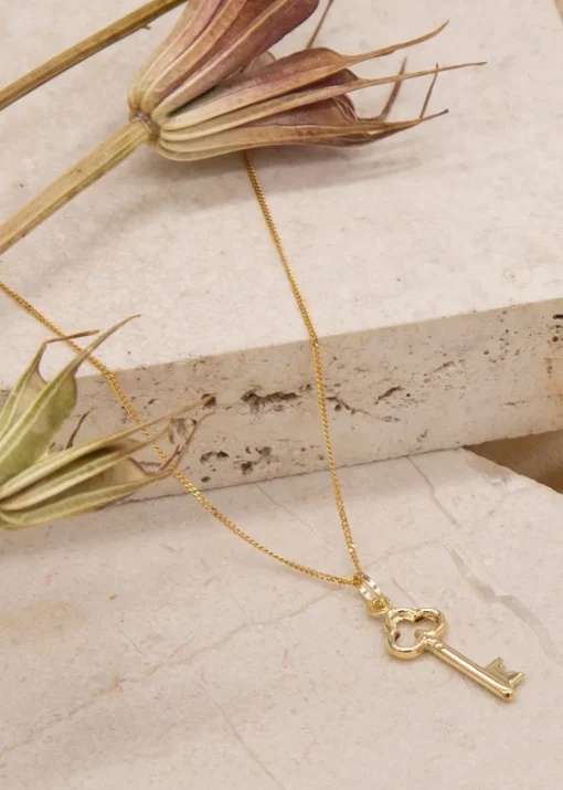 Golden Moments 9ct Yellow Gold Key Charm Necklace