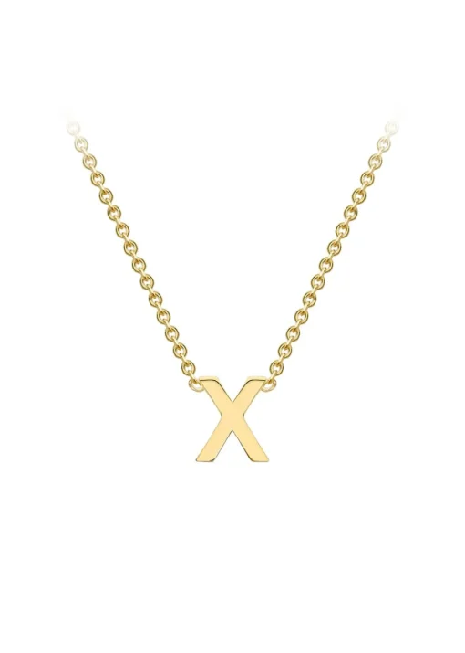 Golden Moments 9ct Yellow Gold Mini 'X' Initial Necklace