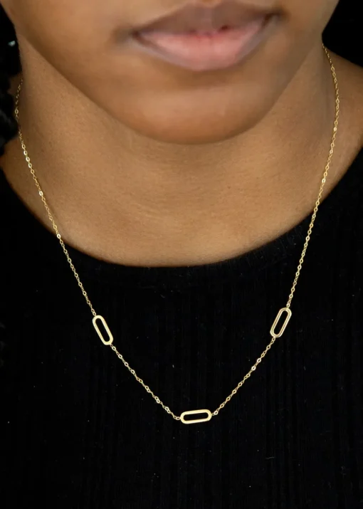 Golden Moments 9ct Yellow Gold Three Paper Adjustable Chain (12mm X 5mm)