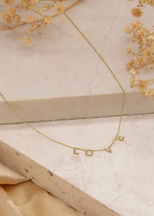 Golden Moments 9ct Yellow Gold 'Love' Necklace