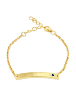 Golden Moments Gold Plated ID Bar June Birthstone CZ Bracelet