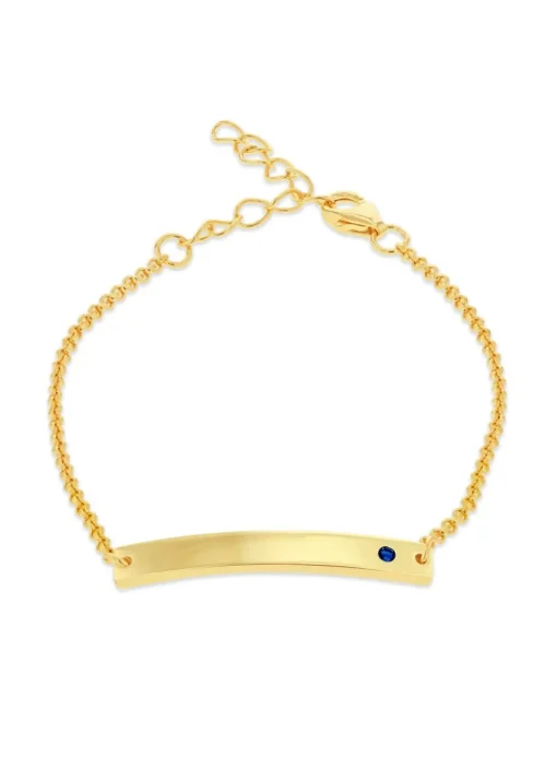 Golden Moments Gold Plated ID Bar June Birthstone CZ Bracelet