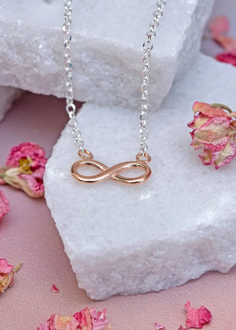 Golden Moments Rose Gold Plated Infinity Belcher Chain Necklace