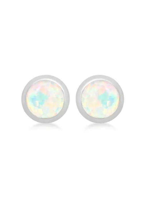 Golden Moments Sterling Silver October Birthstone Stud Earrings