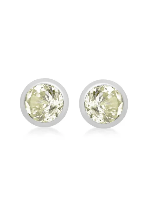 Golden Moments Sterling Silver CZ August Birthstone Stud Earrings