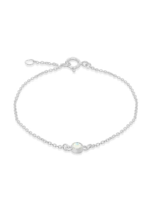 Golden Moments Sterling Silver CZ October Birthstone Bracelet