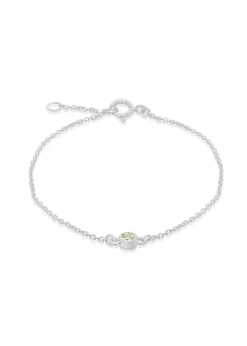 Golden Moments Sterling Silver CZ May Birthstone Necklace