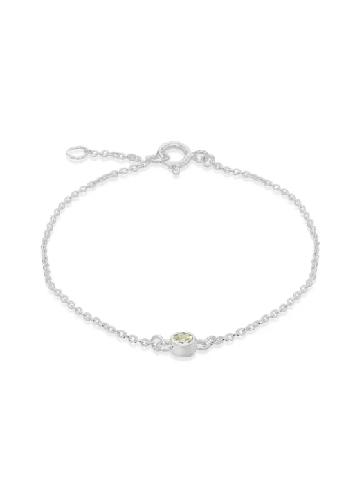 Golden Moments Sterling Silver CZ May Birthstone Necklace