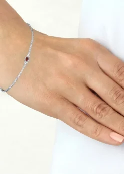 Golden Moments Sterling Silver CZ January Birthstone Bracelet